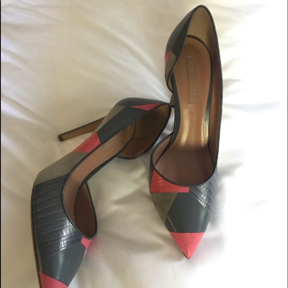 Hugo Boss gray pink Intarsia heels pumps 10 - Picture 7 of 9